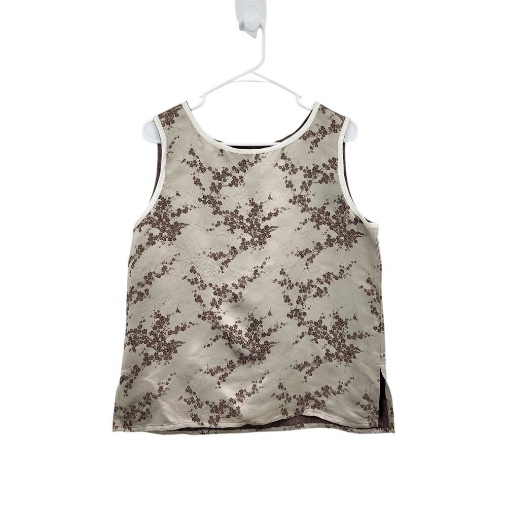 Jackie Loves John Vintage Women's Silk Blend Embroidered Floral Tank Top - L